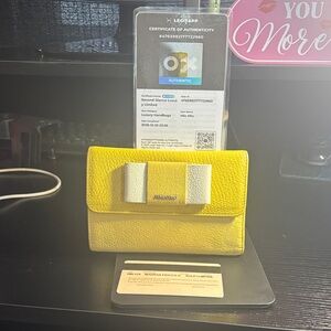 Miu Miu Yellow leather wallet with COAs